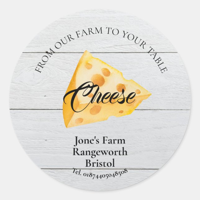Adesivo Redondo fabricante de queijo marketing produtor de queijo (Frente)