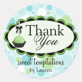 Adesivo Redondo Fábricas De Pop De Bolo Agradecemos A Vocês As Cai