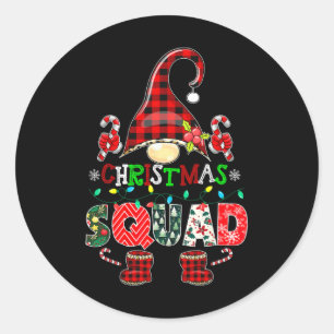 Adesivo Redondo Fabulosa Família Gnomo Xmas Engraçada de Natal Cor