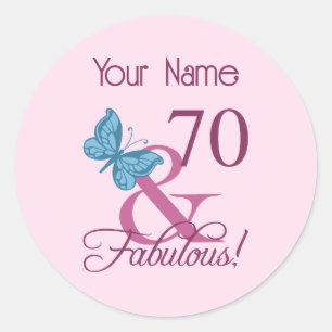 Adesivo Redondo Fabuloso 70 Birthday
