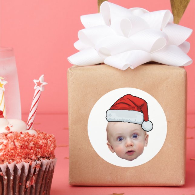 Adesivo Redondo Fabuloso Papais noeis de Fotografias Personalizada (Festa)
