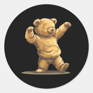 Adesivo Redondo Fabuloso Urso Dançante Figurino Para Meninos E Men