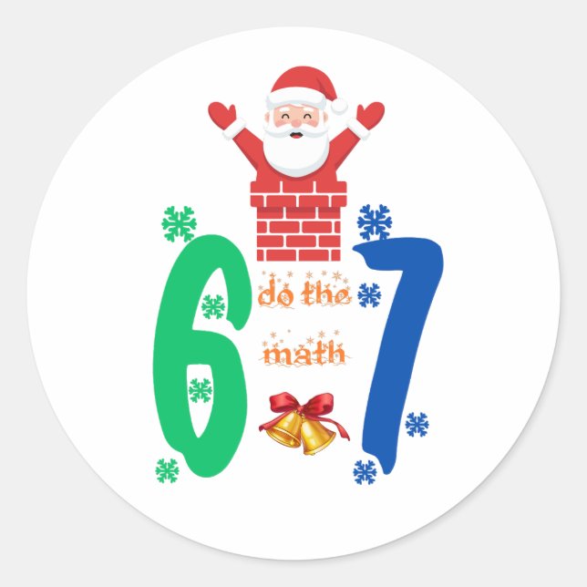 Adesivo Redondo Faça a Conta 67 Meme Natal (Frente)