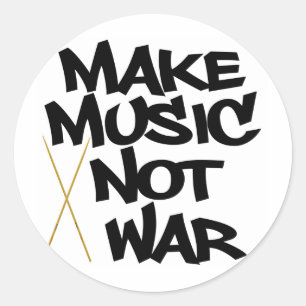 Adesivo Redondo Faça a guerra da música não (os cilindros)