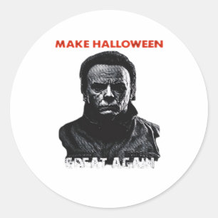 Adesivo Redondo Faça Excelente De Halloween De Novo - Assustador H
