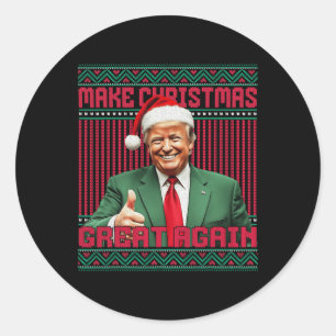Adesivo Redondo Faça Excelente De Natal Novamente Papais noeis Eng