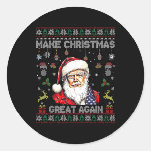Adesivo Redondo Faça Excelente De Natal Novamente Papais noeis Eng