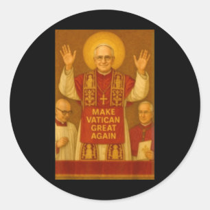 Adesivo Redondo Faça Excelente de Vaticano novamente - Papa Leo Xi