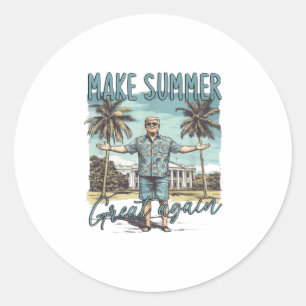 Adesivo Redondo Faça Excelente De Verão Novamente, Trump Summer _1