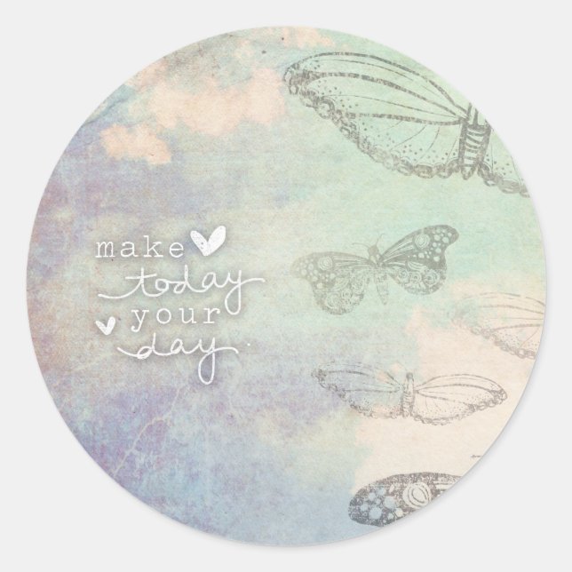 Adesivo Redondo Faça hoje o seu dia (Frente)