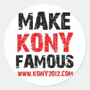 Adesivo Redondo Faça Kony famoso - Kony 2012