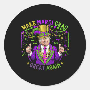 Adesivo Redondo Faça Mardi Gras Excelente Novamente Divertido Mard