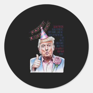 Adesivo Redondo Faça Meu Aniversário Grande Novamente Donald Trump