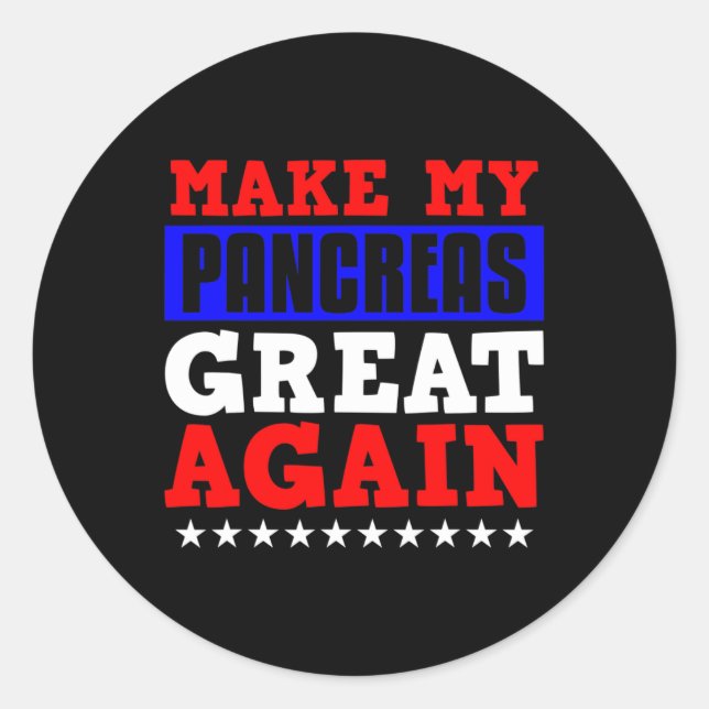 Adesivo Redondo Faça Meu Excelente De Pancrease Diabete Divertido  (Frente)