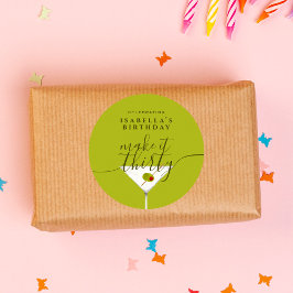 Adesivo Redondo Faça-o 30° Partido aniversário de 30 anos Martini 