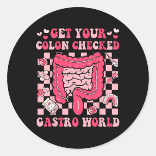 Adesivo Redondo Faça o Check-up do seu Cólon Gastro Mundo Endo do