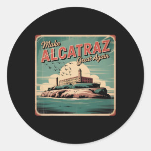 Adesivo Redondo Faça o Excelente de Alcatraz de novo Trump 2025 En