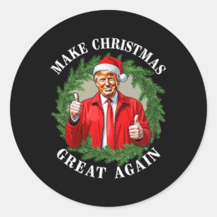 Adesivo Redondo Faça o Excelente de Natal de novo Donald Trump Meg