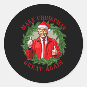 Adesivo Redondo Faça o Excelente de Natal de novo Donald Trump Meg