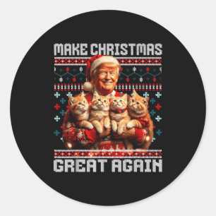 Adesivo Redondo Faça o Natal Grande Novamente Xmas Divertido Trump