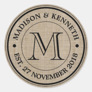 Adesivo Redondo Faça seu próprio Monograma do logotipo retrorrefle