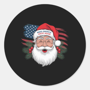 Adesivo Redondo Faça Um Excelente De Natal Novamente Xmas Trump Me
