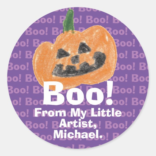 Adesivo Redondo Faça um tesouro pelo trabalho de arte do seu filho (Frente)