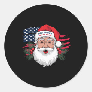 Adesivo Redondo Faça Uma Excelente De Natal Novamente Xmas Trump P