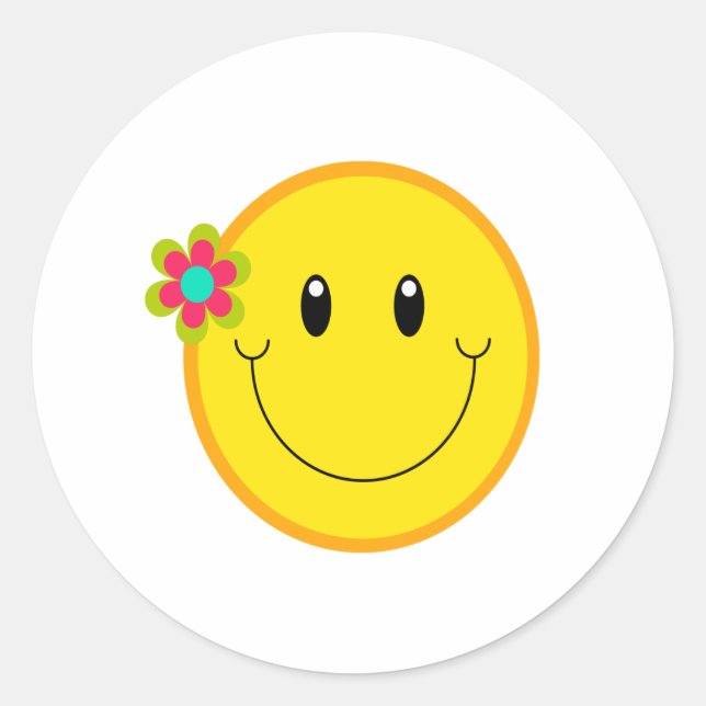 Adesivo Redondo Face Amarelo Grande (Frente)