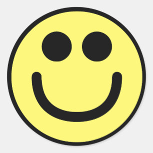 Adesivo Redondo Face Clássica Amarela