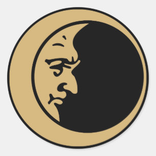 Adesivo Redondo Face da Lua Crescente