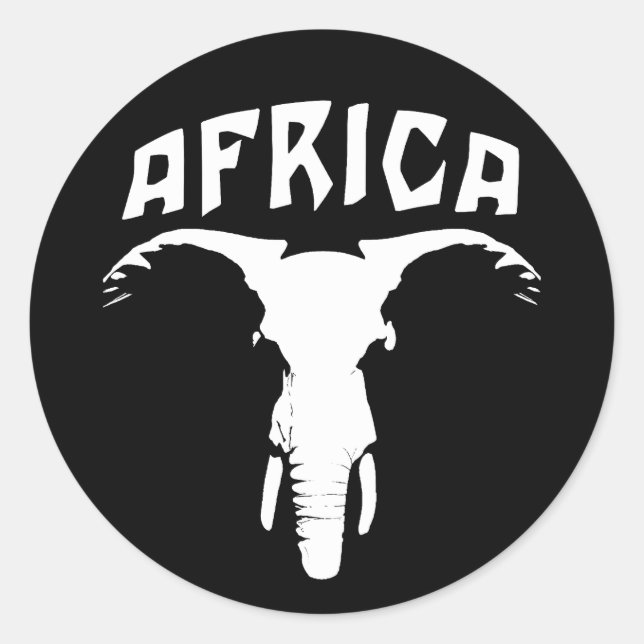 Adesivo Redondo Face de Elefante Africano | África (Frente)