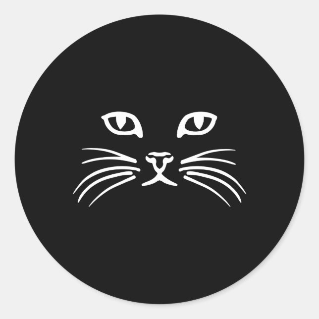 Adesivo Redondo Face de Gato (Frente)
