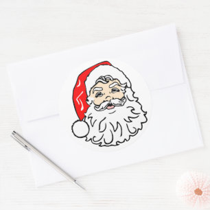 Adesivo Redondo Face de Papai Noel