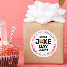 Adesivo Redondo Face do Dia Internacional da Piada