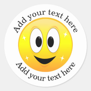 Adesivo Redondo Face Feliz Personalizada