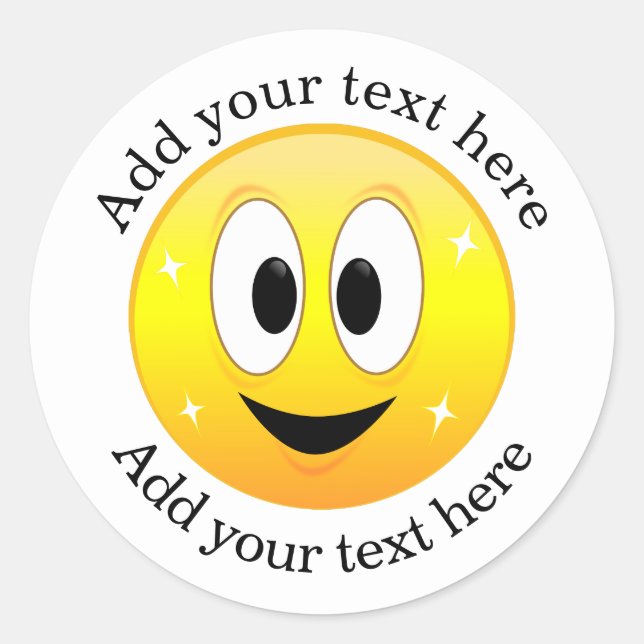 Adesivo Redondo Face Feliz Personalizada (Frente)