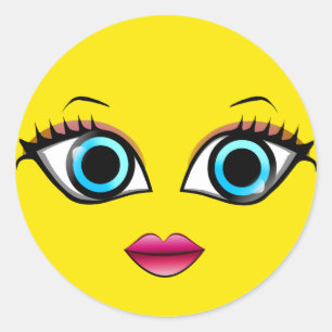 ADESIVO REDONDO FACE MULHER
