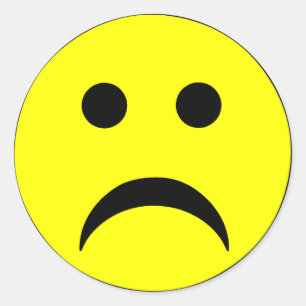 Adesivo Redondo Face Triste