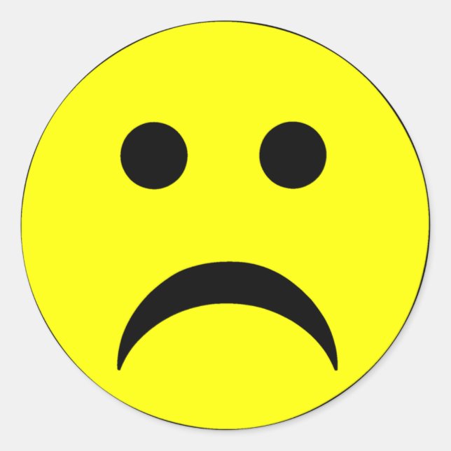 Adesivo Redondo Face Triste (Frente)