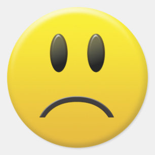 Adesivo Redondo Face Triste