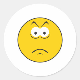 Adesivo Redondo Face Triste