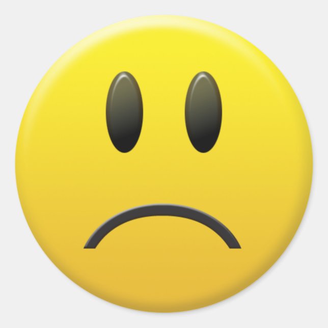Adesivo Redondo Face Triste (Frente)