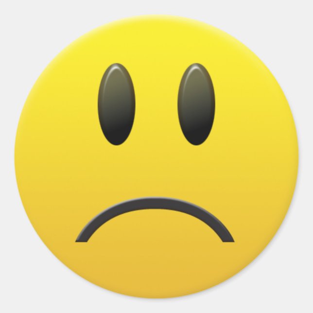 Adesivo Redondo Face Triste (Frente)