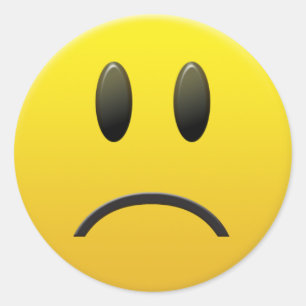 Adesivo Redondo Face Triste
