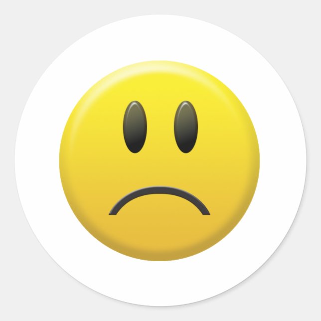 Adesivo Redondo Face Triste (Frente)