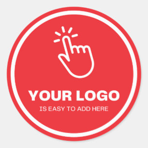 Adesivo Redondo Fácil carregar seu logotipo, personalizado, mínimo