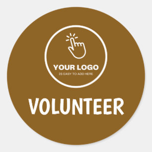 Adesivo Redondo Fácil carregar seu logotipo Voluntariado personali