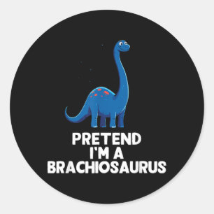 Adesivo Redondo Fácil Traje de Brachiosaurus para Fim de Festa de