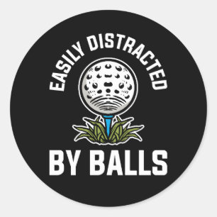 Adesivo Redondo Facilmente Distraído Por Balls Golf